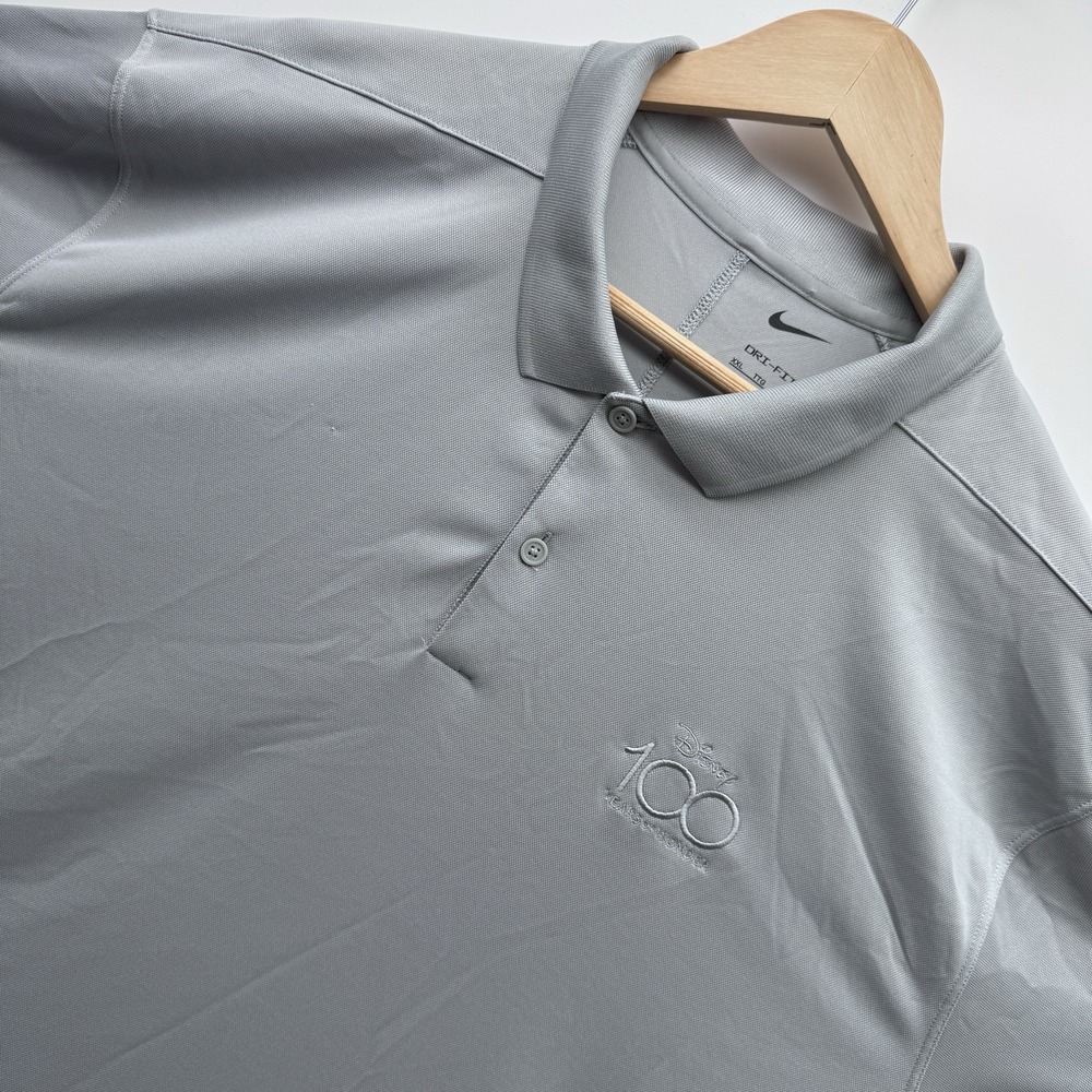 Nike Disney 100 Years of Wonder Polo Shirt Mens XXL Gray Dri-FIT Golf